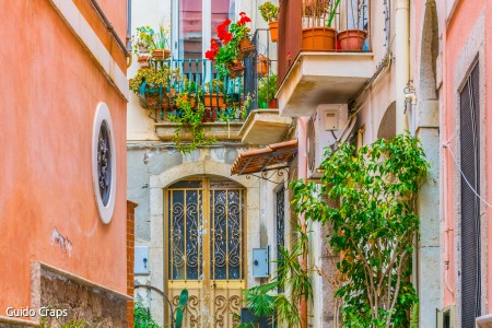 Sicilië straat in Taormina